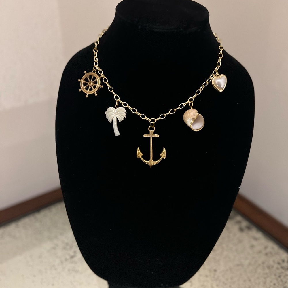 FLORIDA - Gold Beach and Nautical Charm Necklace
